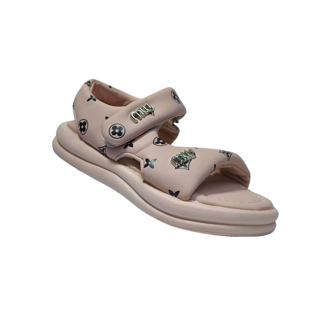 Comfort Pink Sandals – Monogram Print | Premium Casual Wear