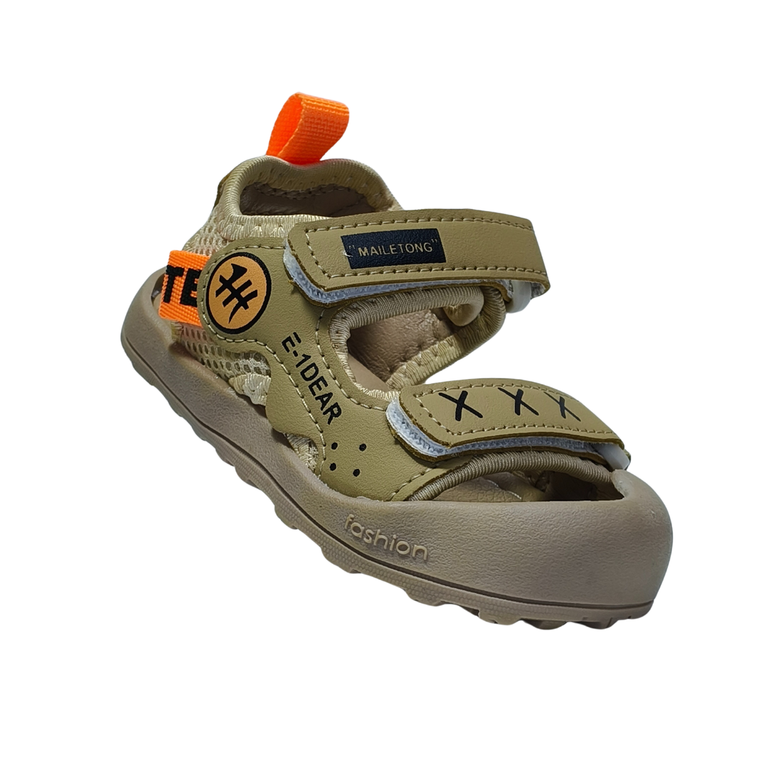 Adventure Baby Sandals – Khaki – Soft Sole Summer Shoes for Boys