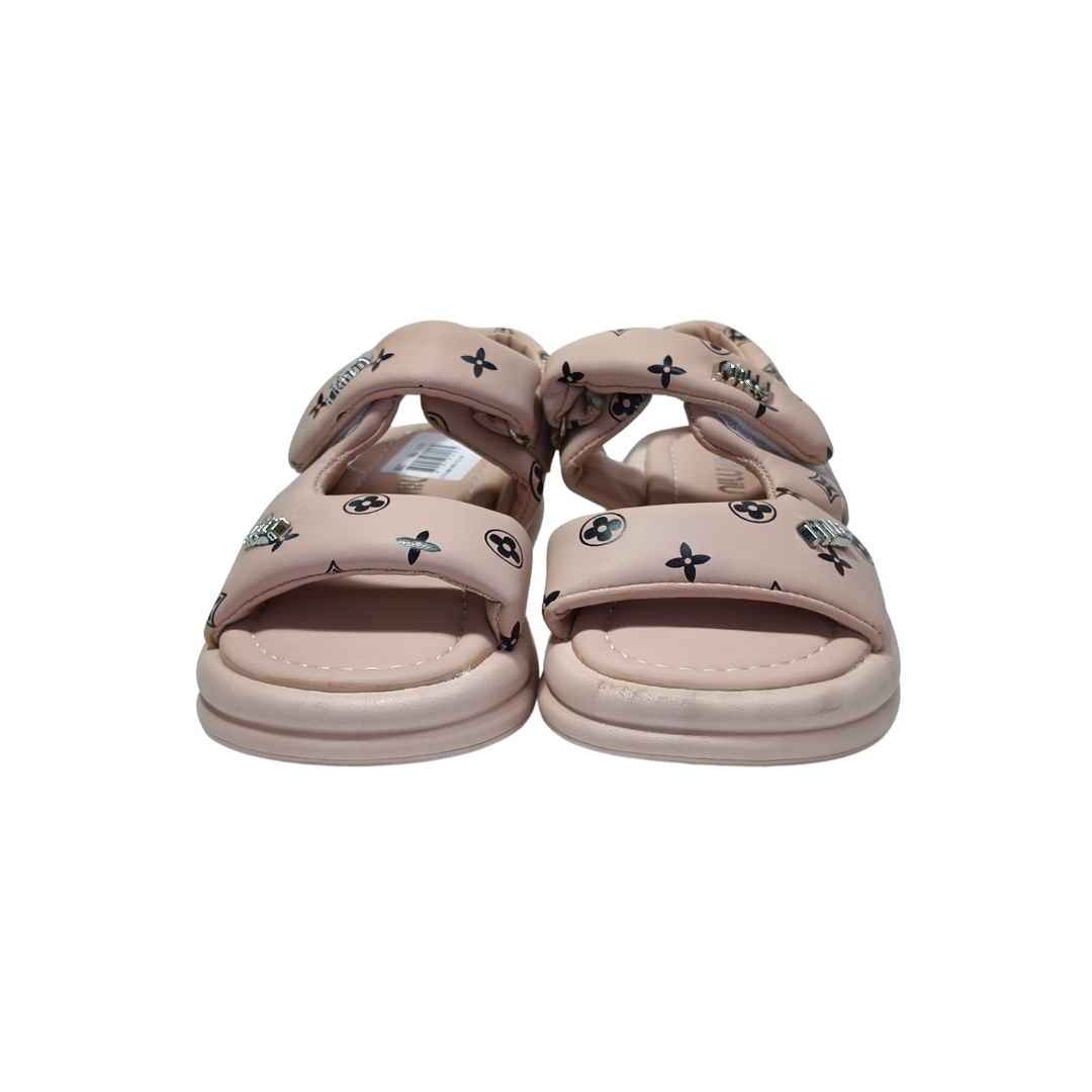 Comfort Pink Sandals – Monogram Print | Premium Casual Wear