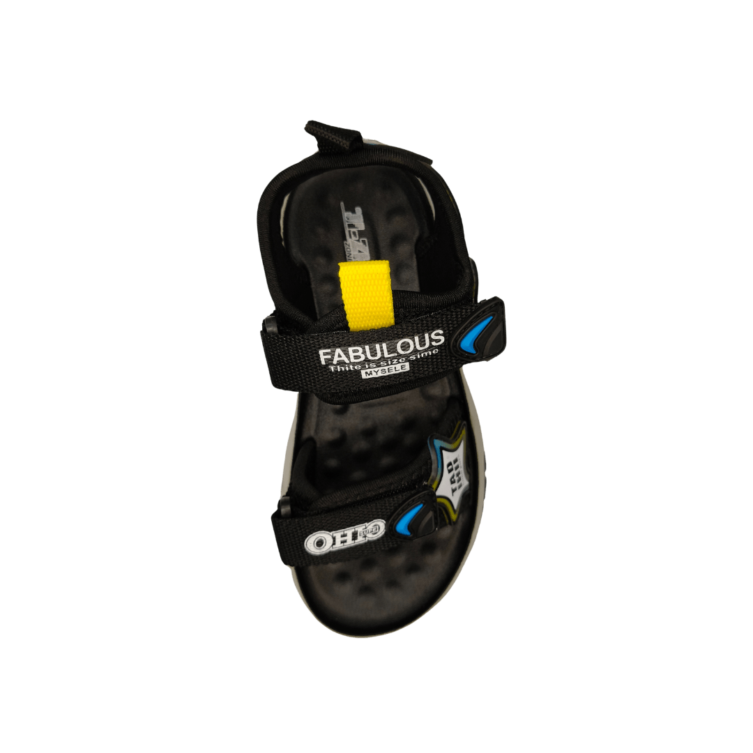 Kids Active Sandals - Black & Blue with Yellow Accents - Goal Matol