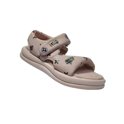 Comfort Pink Sandals – Monogram Print | Premium Casual Wear