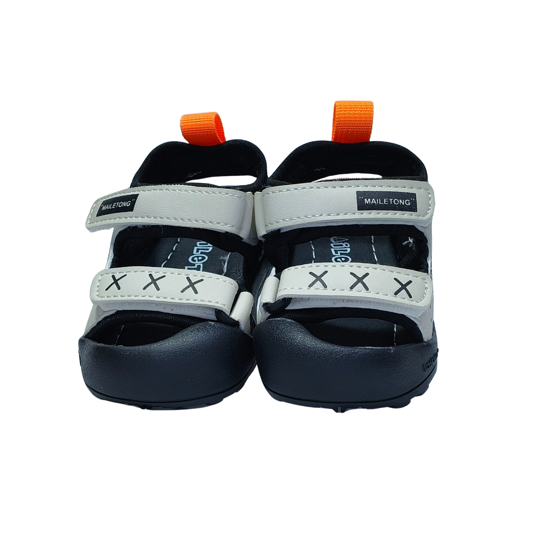 Adventure Baby Sandals – White – Soft Sole Summer Shoes for Boys