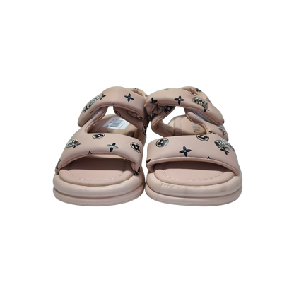 Comfort Pink Sandals – Monogram Print | Premium Casual Wear