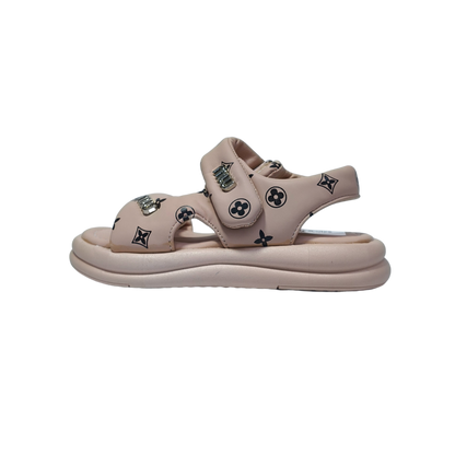 Comfort Pink Sandals – Monogram Print | Premium Casual Wear